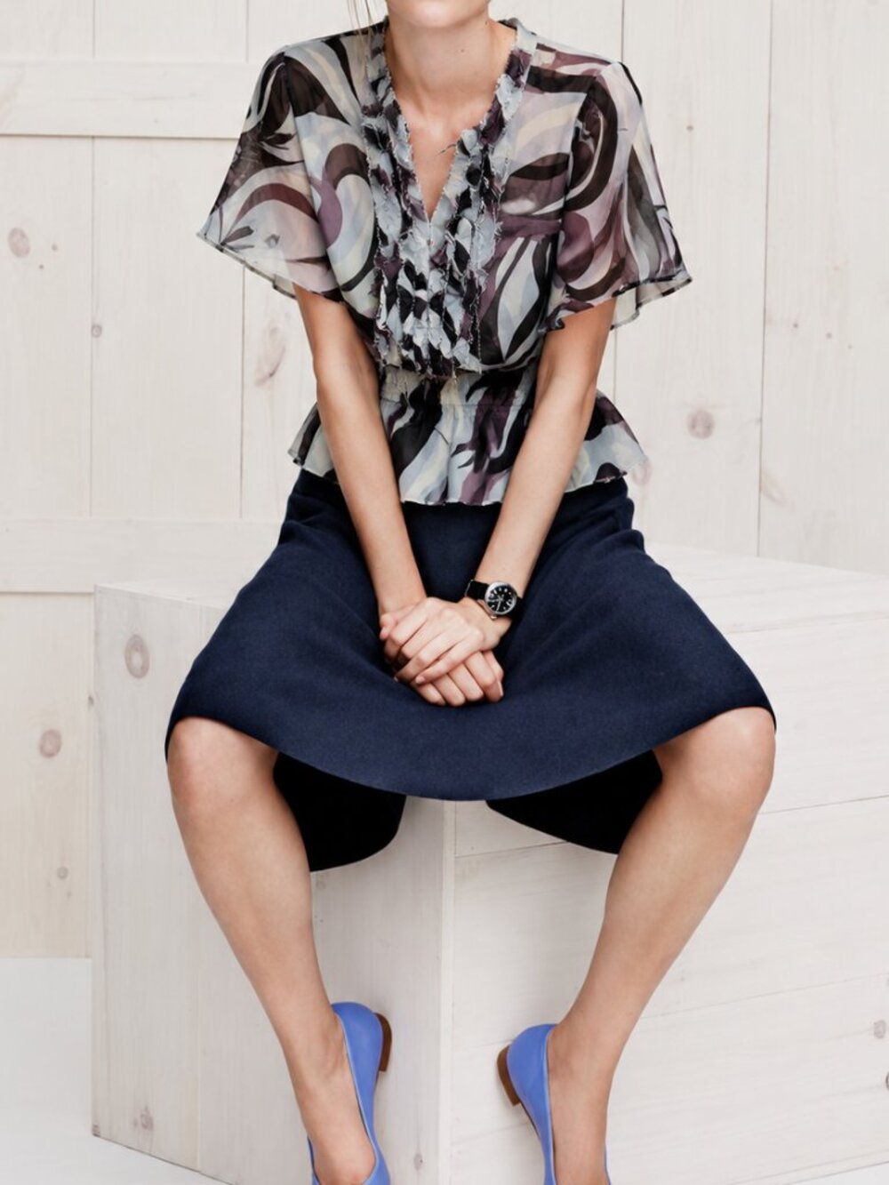 Silk Chiffon Printed Blouse (0322)